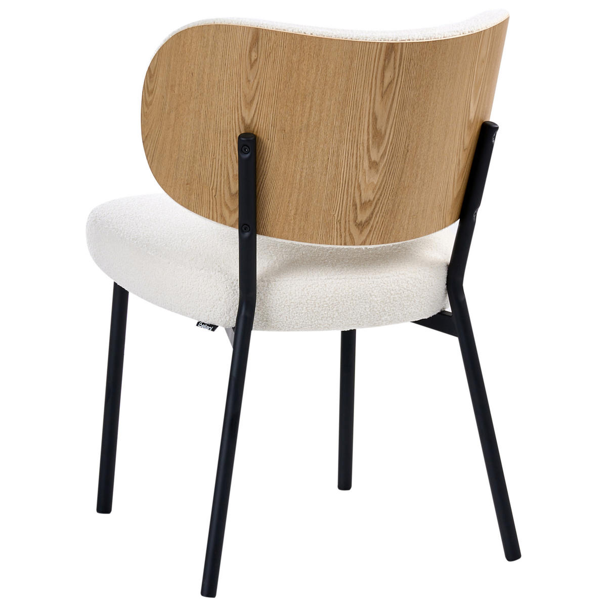 ESSZIMMERSTUHL 2er Set Bouclé Cremeweiß Wonder - Creme, Textil (55/82/65cm) - Beliani