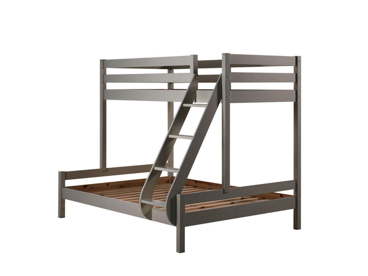 ETAGENBETT Karlee 208x167x156 aus Massivholz in grau - Grau, Holz - 58aufmkessel