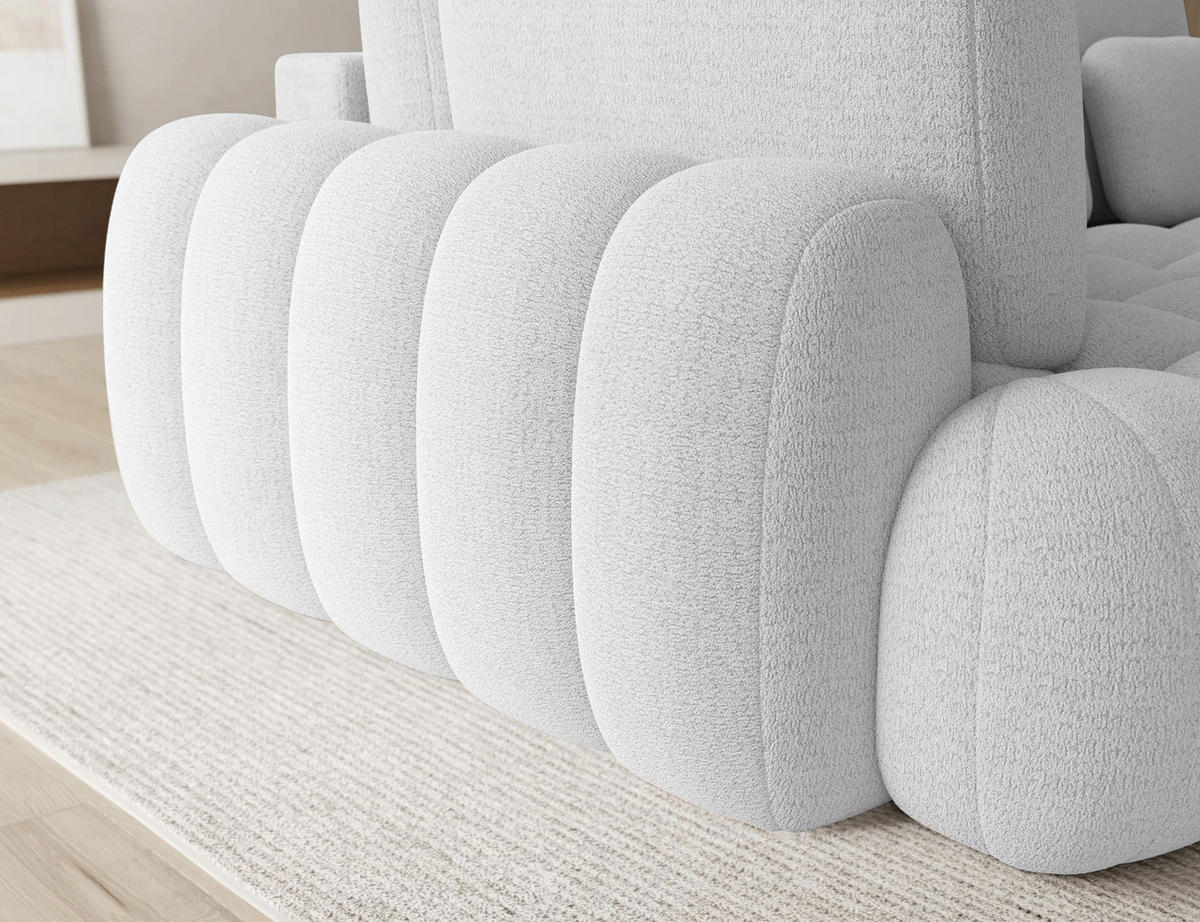 ECKSOFA COZION L-Form mit Schlaffunktion & Bettkasten – Modernes 3-Sitzer Sofa, HR-Kaltschaum, Wellenfederung, 267 × 165 cm - Schwarz/Weiß, Kunststoff (165/267cm) - Wohnideebilder