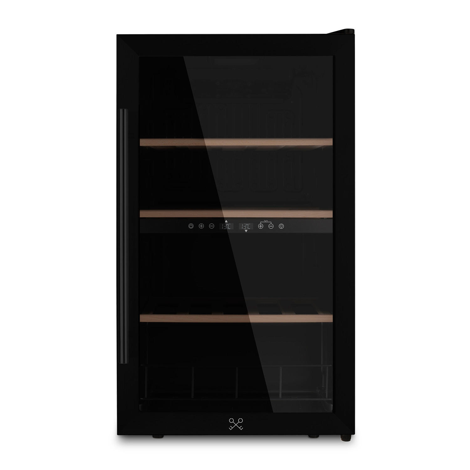 WEINKÜHLSCHRANK CAVCEB32 Schwarz, 32 Flaschen, Kapazität 82 L, Elegantes Design aus Edelstahl, Anti-UV, LED - Schwarz, Metall (38/83/57.5cm) - Les Petits Champs