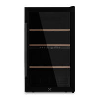 WEINKÜHLSCHRANK CAVCEB32 Schwarz, 32 Flaschen, Kapazität 82 L, Elegantes Design aus Edelstahl, Anti-UV, LED - Schwarz, Metall (38/83/57.5cm) - Les Petits Champs