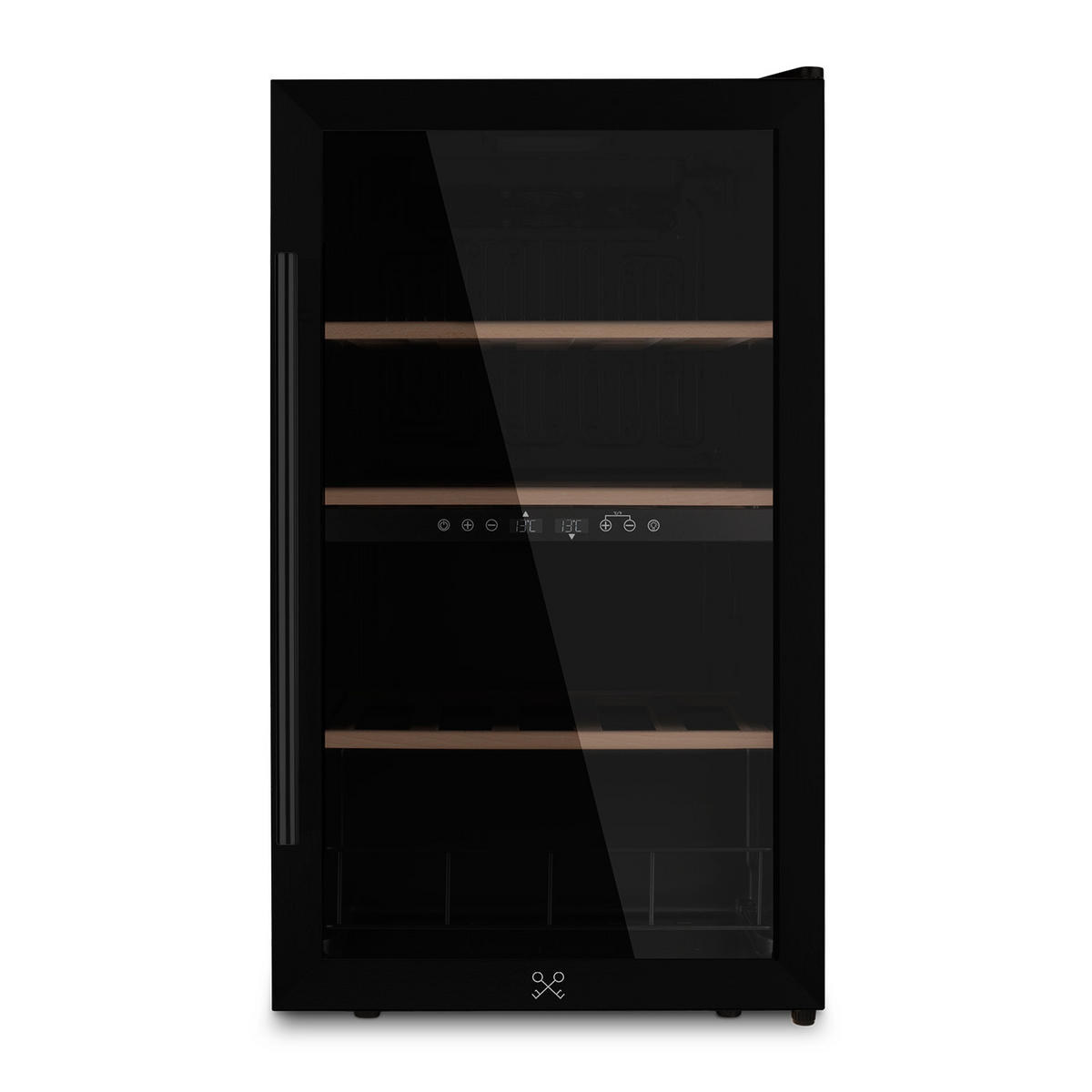 WEINKÜHLSCHRANK CAVCEB32 Schwarz, 32 Flaschen, Kapazität 82 L, Elegantes Design aus Edelstahl, Anti-UV, LED - Schwarz, Metall (38/83/57.5cm) - Les Petits Champs