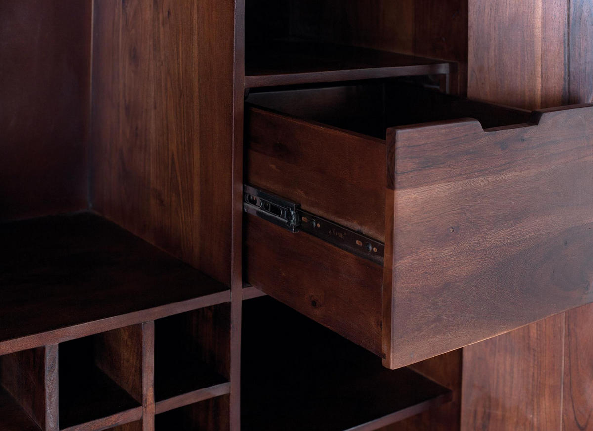 BARSCHRANK aus Mangoholz und Metall - Kirschbaumfarben, Holz (46/119/91cm) - Giner y Colomer