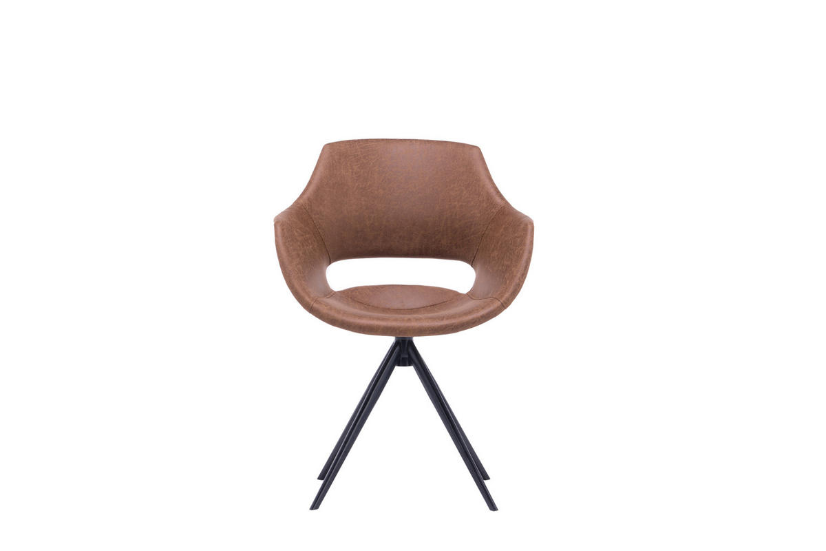 DREHSTUHL ZAJA Braun Microfaser - Dunkelbraun/Braun, Textil (57/85/59cm) - KAWOLA