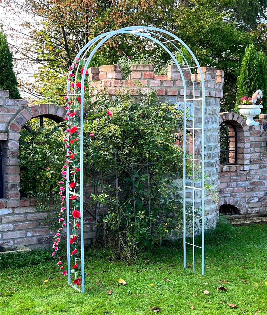 ROSENBOGEN Metall Verzinkt Massiv 120 cm Torbogen - Grau, Metall (120/232/30cm) - DanDiBo