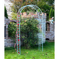 ROSENBOGEN Metall Verzinkt Massiv 120 cm Torbogen - Grau, Metall (120/232/30cm) - DanDiBo