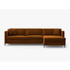 ECKSOFA ausklappbar rechts Gloria aus Samt braun 4 Sitzplätze - Braun, Textil (260/170cm) - Micadoni