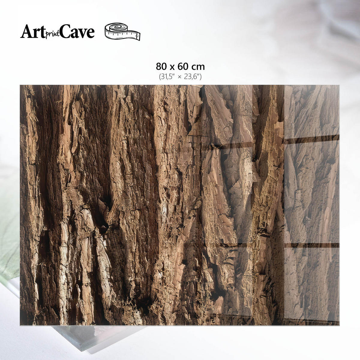 GLASPLATTE 80x60 cm – Holzstruktur - Türkis, Glas (0.4/80/60cm) - ArtPrintCave