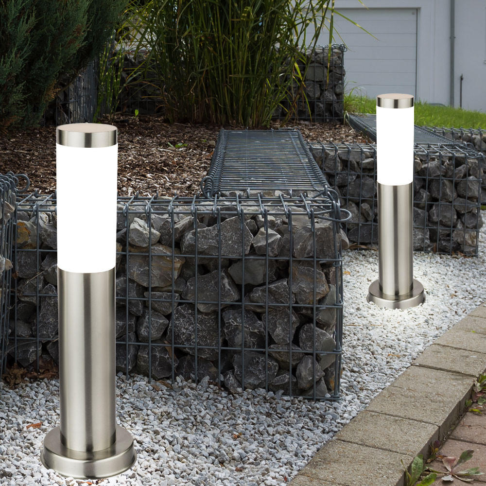 LED WEGELEUCHTE Silber Aluminium 2er Set - Silberfarben, Kunststoff (7.8/7.8/45cm) - Globo Lighting