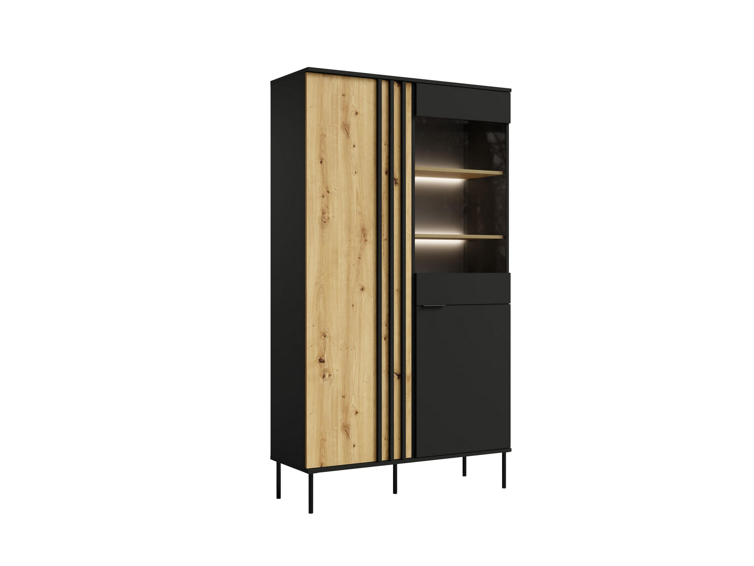 MASSENO VITRÍNA MERIDIAN 110,5/195/40 cm Dub