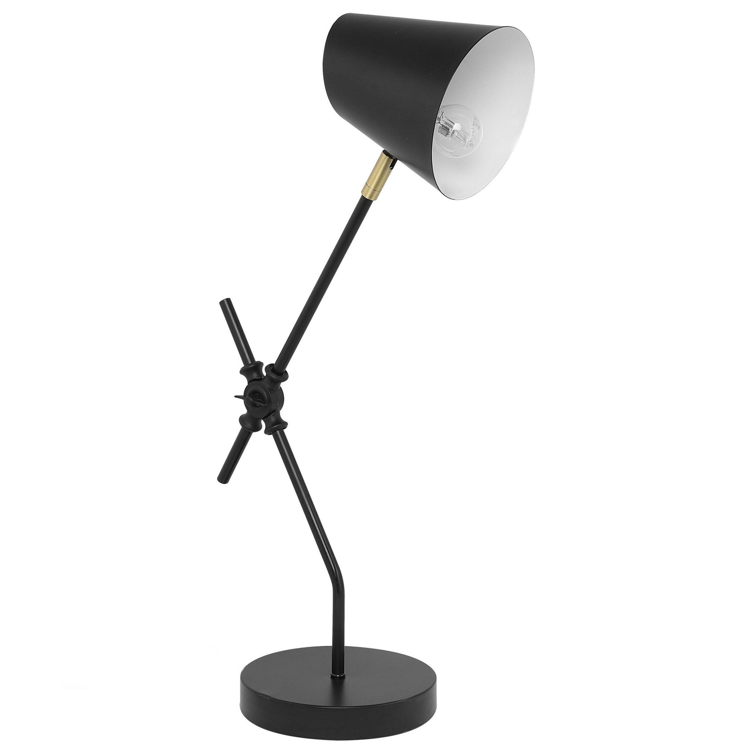 SCHREIBTISCHLAMPE Horton 16/15/56 cm - Schwarz, Metall (16/15/56cm) - Beliani