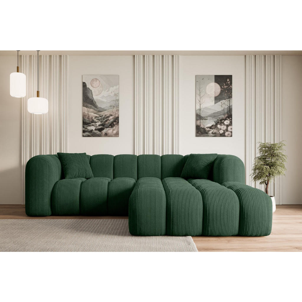 Thumbnail - Altdecor Ecksofa, Grün, Textil, 5-Sitzer, L-Form, Ottomane rechts, 231x173 cm, Wohnzimmer, Sofas & Couches, Wohnlandscha...