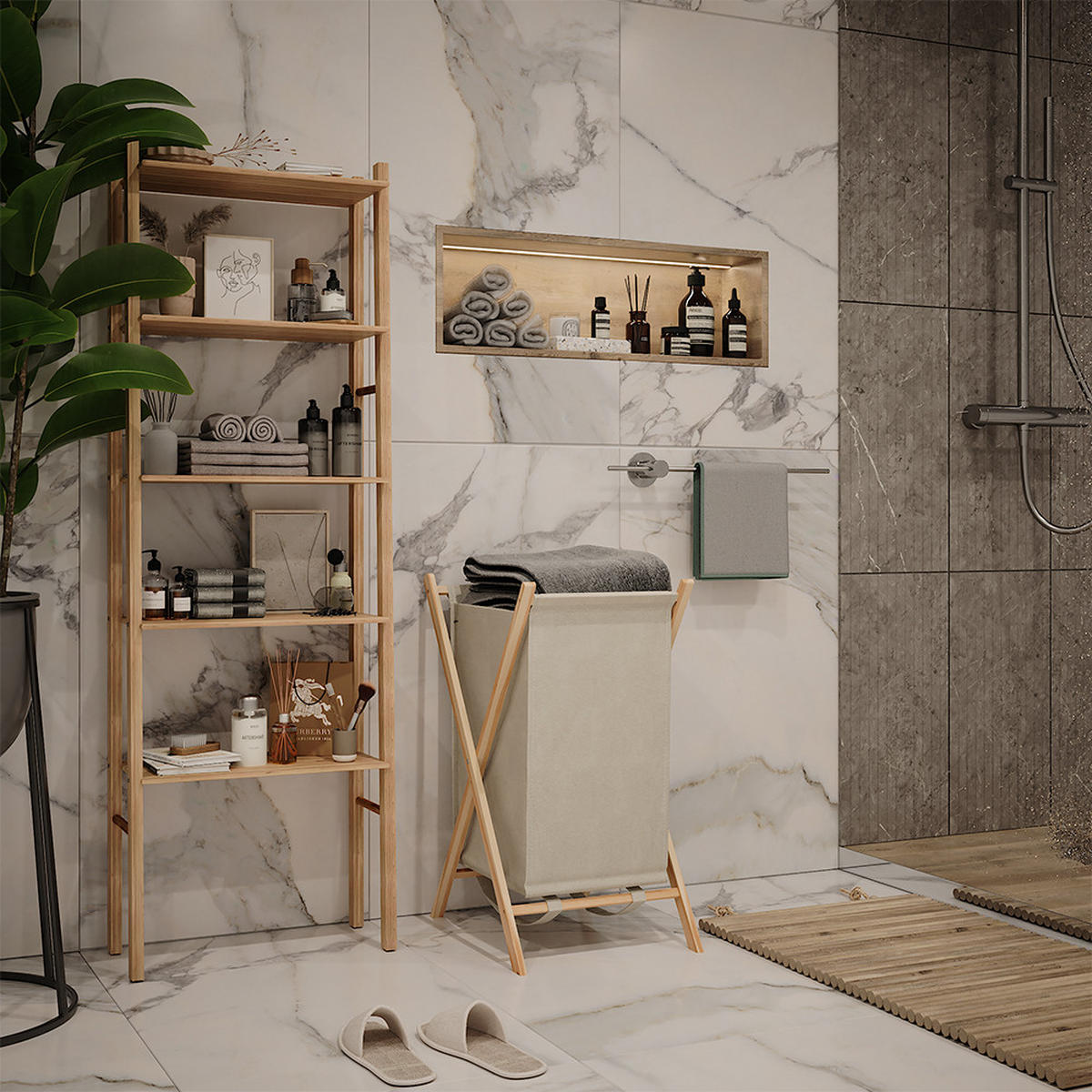 WÄSCHEKORB Bruno Beige 40 x 64 cm - Beige/Naturfarben, Holzwerkstoff (40/64/45cm) - Vicco