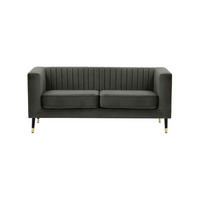 ZWEISITZER-SOFA Slender-Velluto 19 - Dunkelgrau, Holz/Textil (170/71/83cm) - SLF24
