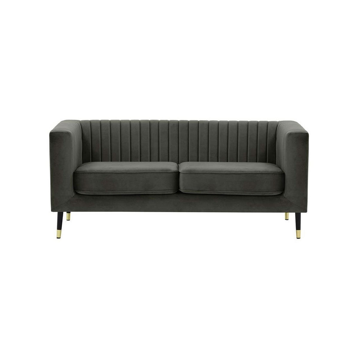 ZWEISITZER-SOFA Slender-Velluto 19 - Dunkelgrau, Holz/Textil (170/71/83cm) - SLF24