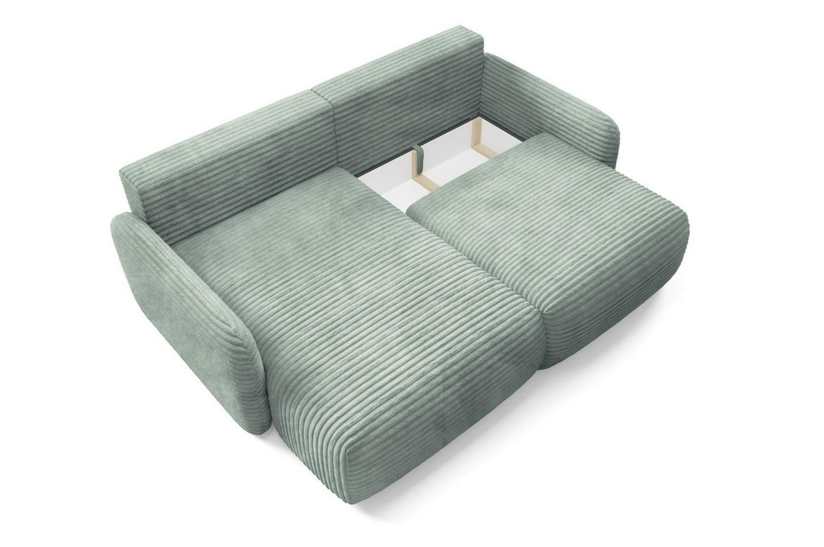 ECKSOFA Simone Mit Schlaffunktion - Grün, Holzwerkstoff/Textil (240/165cm) - Fun Möbel