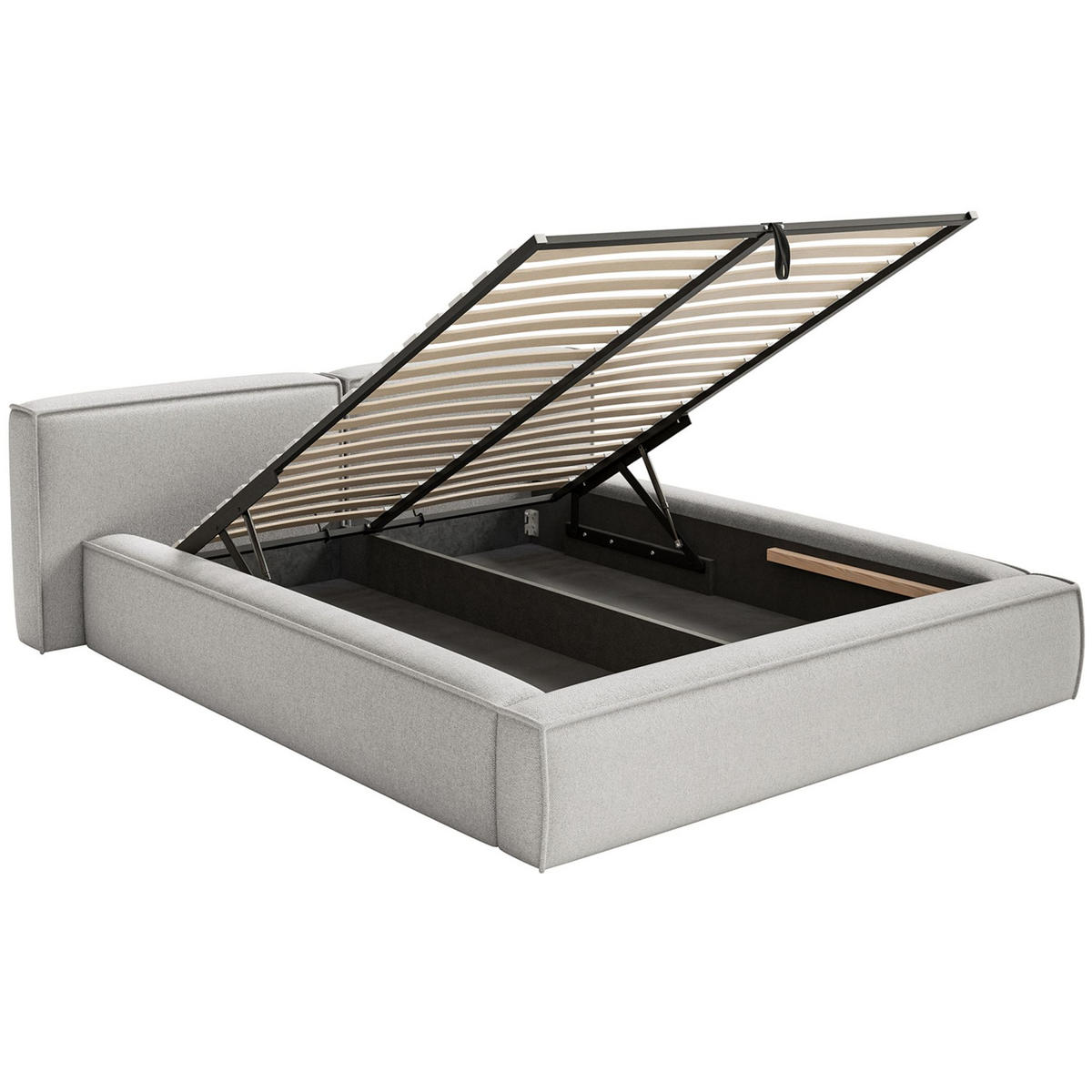 POLSTERBETT Tilves Low Hellgrau 160x200 cm - Hellgrau/Schwarz, Kunststoff/Textil (160/200cm) - Selsey