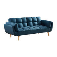 SCHLAFSOFA Klappsofa 3-Sitzer - Stoff - Blau - LOELINE - Blau, Textil (215/82/81cm) - Vente-Unique
