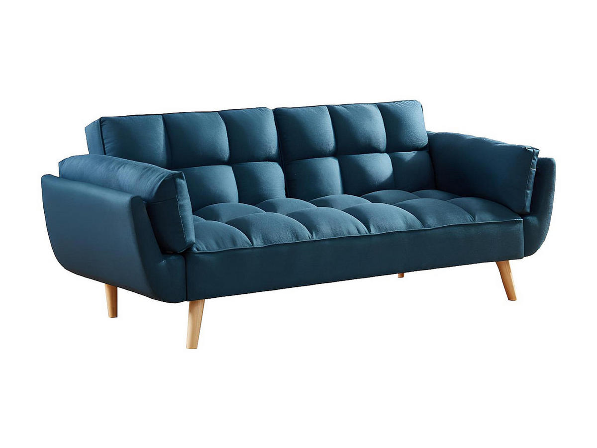 SCHLAFSOFA Klappsofa 3-Sitzer - Stoff - Blau - LOELINE - Blau, Textil (215/82/81cm) - Vente-Unique