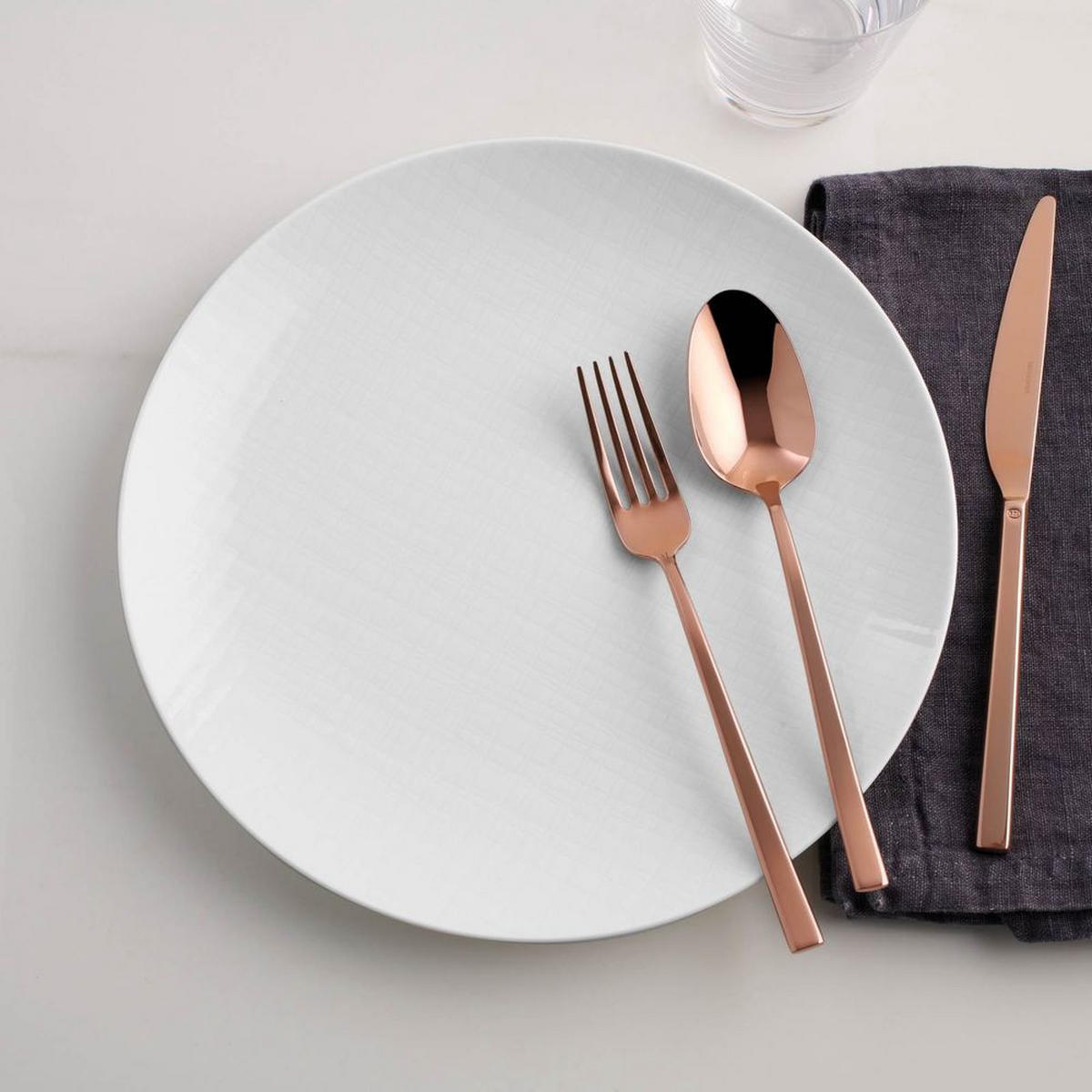 BESTECKSET Rock - Kupfer - 36-teilig / 6 Personen - Bronzefarben, Metall - Sambonet