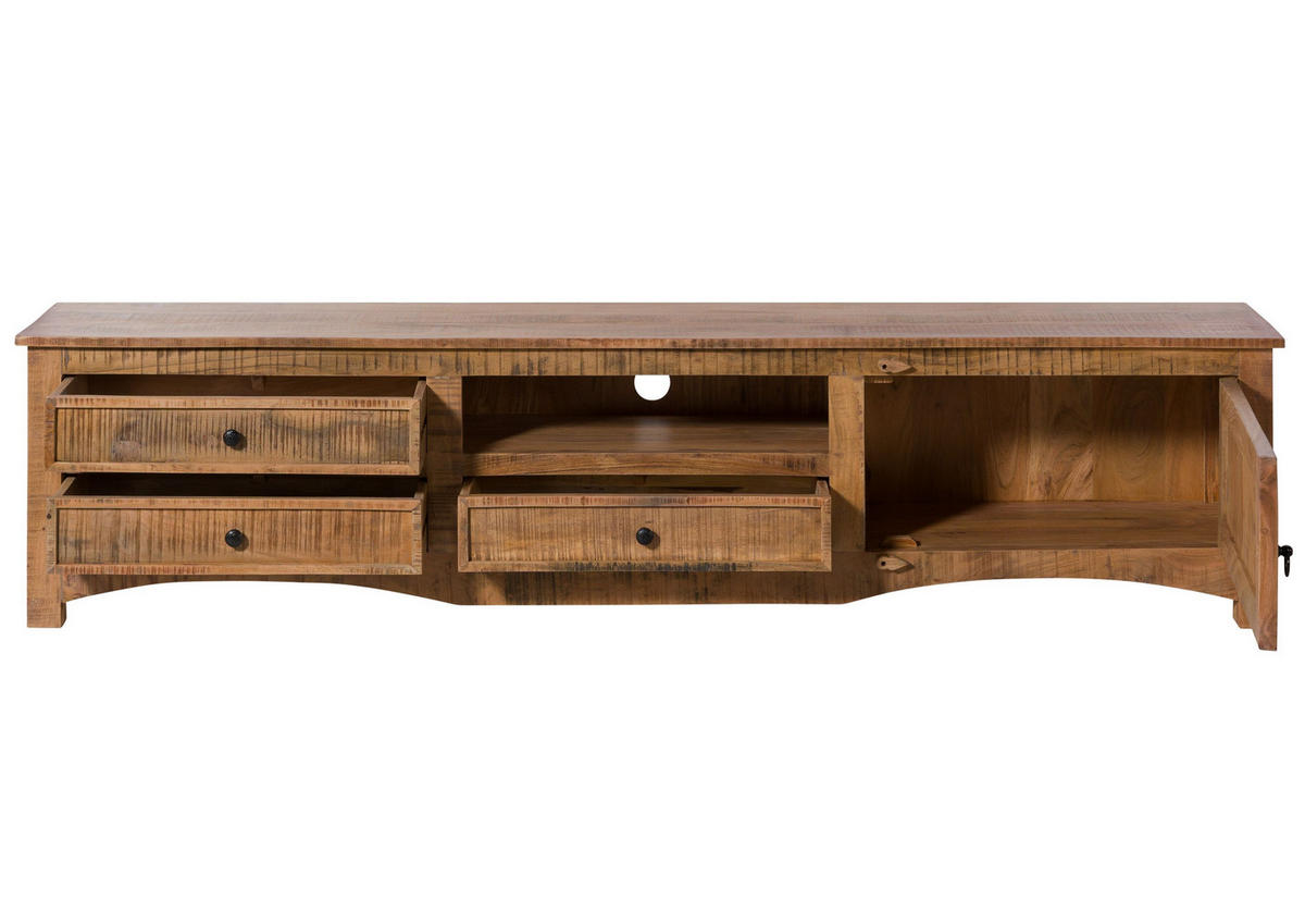 TV-BOARD Akazie 220x40x50 natur versiegelt NATURE OF SPIRIT #244 - Braun, Holz (220/50/40cm) - Massivmoebel24