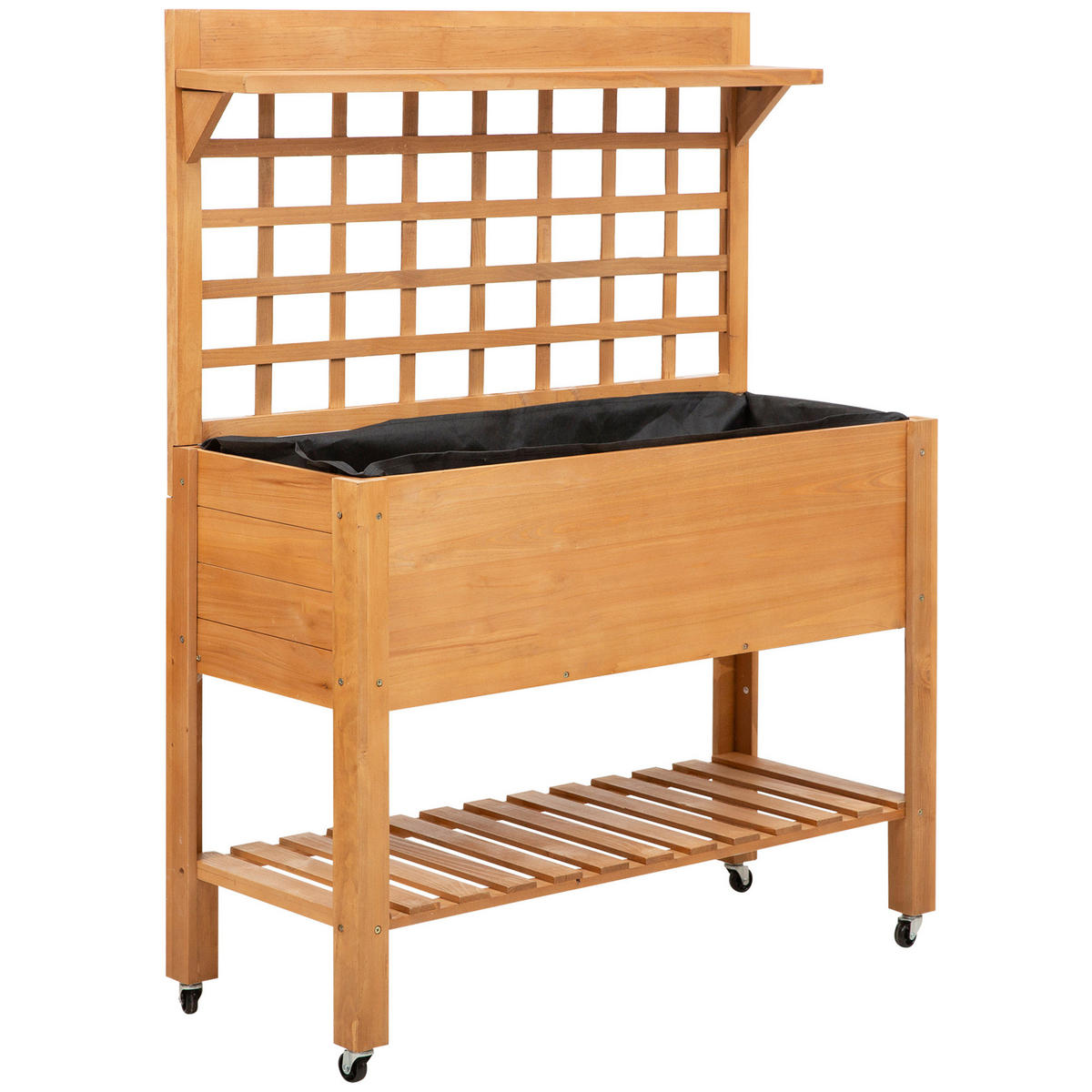 HOCHBEET, Braun, Tanne, nicht gewebter Stoff - Braun, Holz (40/135/105cm) - Outsunny