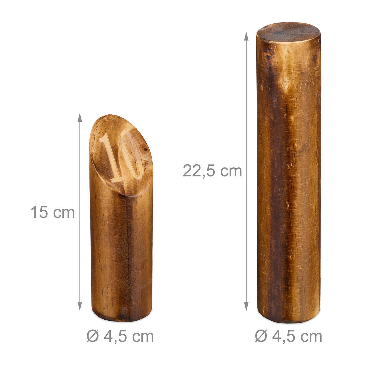 KUBB Wikingerspiel - Braun, Holz/Textil (28.5/17.5/18cm) - Relaxdays