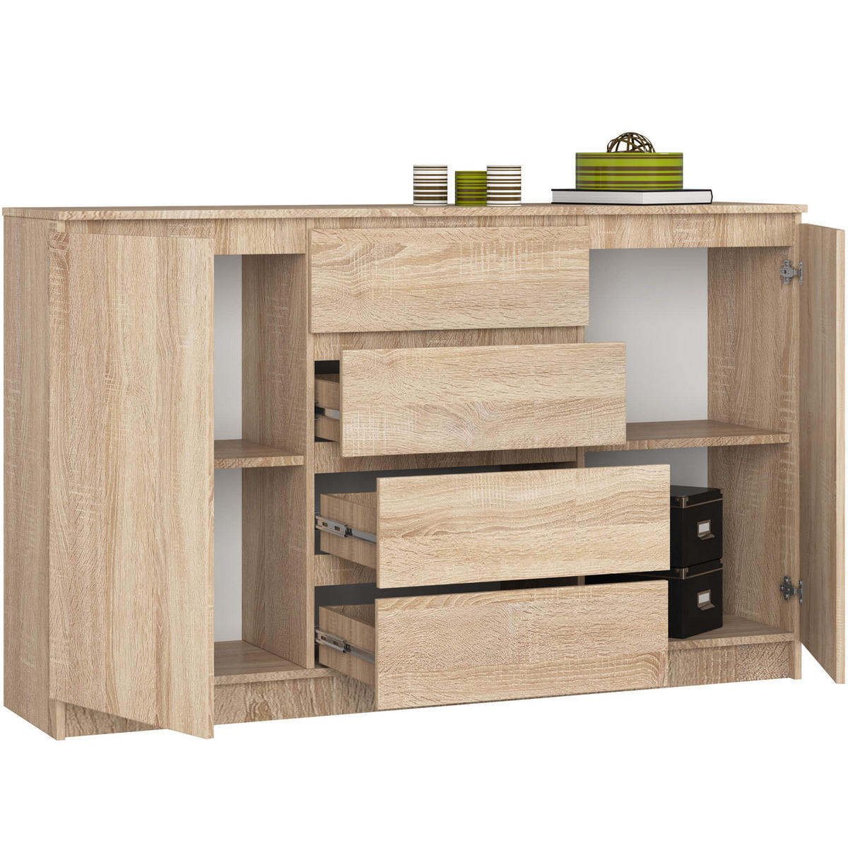 KOMMODE Eiche Sonoma 99/160/40 - Sonoma Eiche, Holzwerkstoff (160/99/40cm) - RAUMHIRSCH FURNITURE
