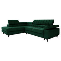 ECKSOFA Nord Premium, Seite: Links - Smaragdgrün/Anthrazit, Holz/Textil (264/203cm) - MIRJAN24