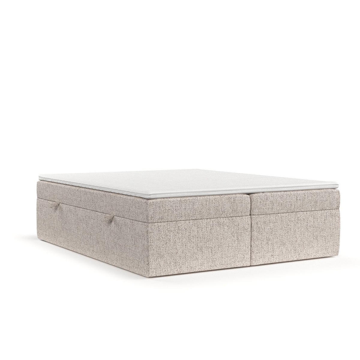 BOXBETT Lennon Hellbraun 140/200 cm im Webstoff - Hellbraun/Schwarz, Holz/Holzwerkstoff (140/200cm) - Maison de Reve