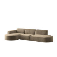 ECKSOFA Palma In Noel - Braun, Holzwerkstoff/Textil (296/165cm) - Fun Möbel