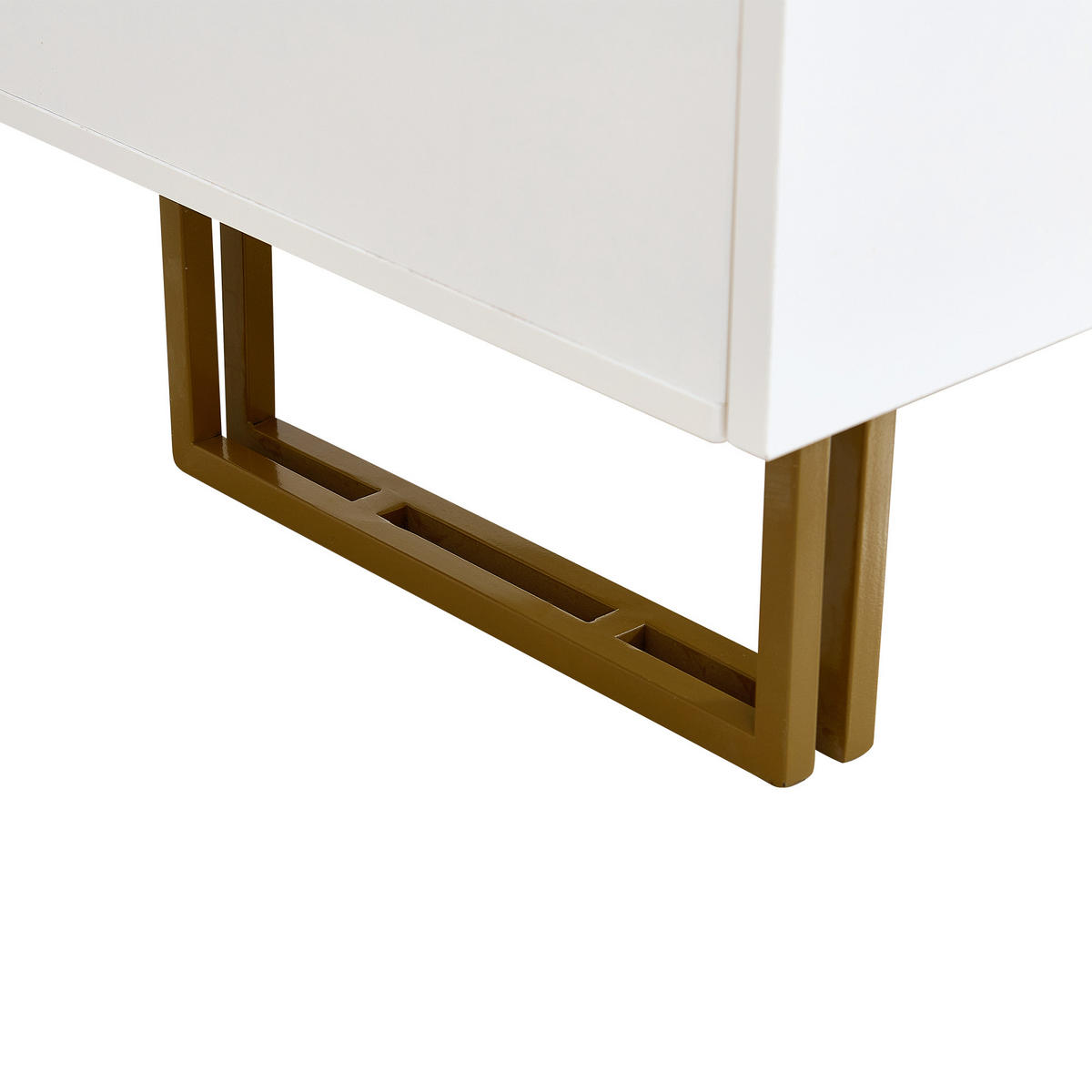 SIDEBOARD 6 Schubladen mit goldenen Griffen & Metallfüßen Weiss - Weiß, Holzwerkstoff (120/75/40cm) - Urban Meuble