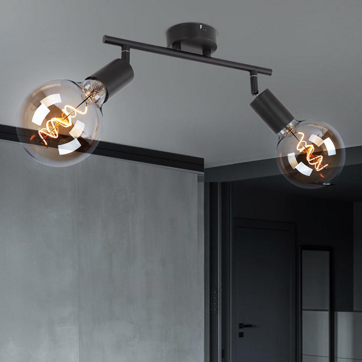 LED DECKENLEUCHTE MARTHA Metall Schwarz - Schwarz, Metall (30/8/15.5cm) - Globo Lighting