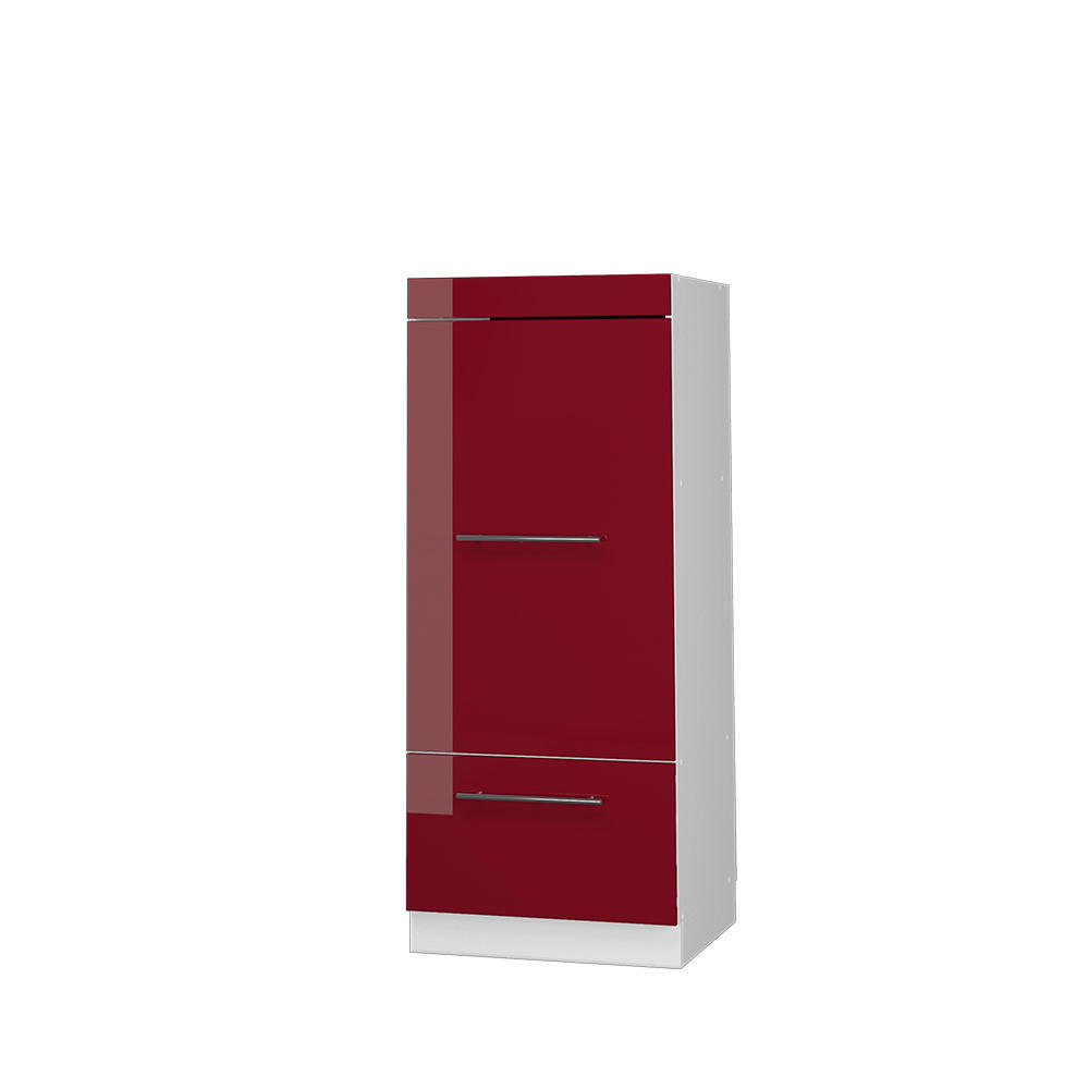 MIKROWELLENSCHRANK Fame-Line Bordeaux Hochglanz 60 cm - Bordeaux/Weiß, Holzwerkstoff (60/153.6/58.1cm) - Vicco
