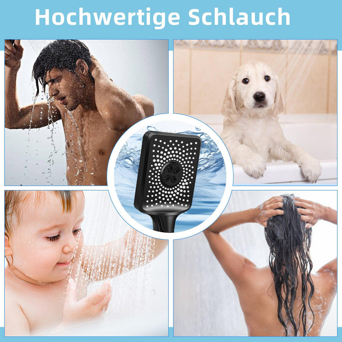 DUSCHKOPF Regendusche - Schwarz, Kunststoff (4/27/11cm) - Nettlife