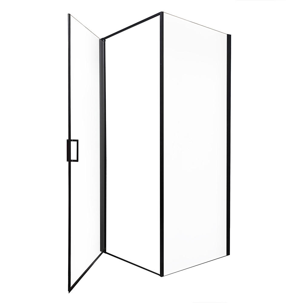 DUSCHKABINE LIVIA - Schwarz, 90 x 90 x 195 - Schwarz, Metall (90cm) - Home Deluxe