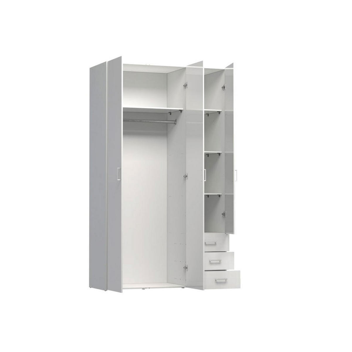 GARDEROBENSCHRANK weiß - Weiß, Holzwerkstoff (115/200/50cm) - ebuy24