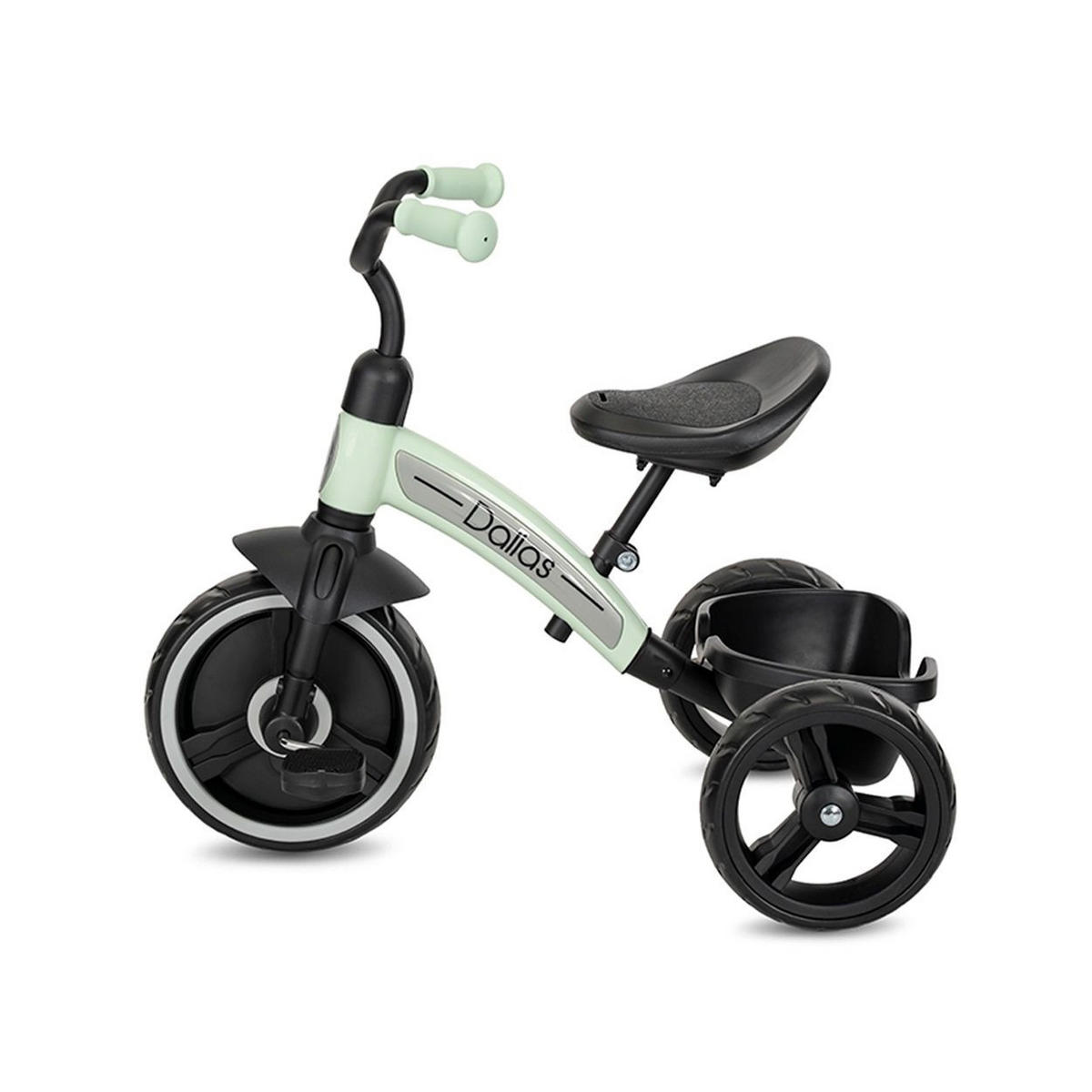 DREIRAD Dallas grün ergonomischer Sitz, höhenverstellbar, EVA-Räder, Korb - Grün, Metall (68/48/58cm) - Lorelli