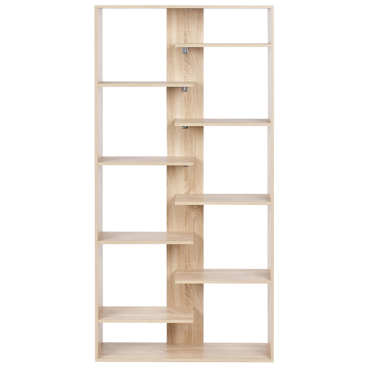 BÜCHERREGAL mit 8 Ebenen 180 cm Hellbraun Fontas - Hellbraun, Holzwerkstoff (90/180/29cm) - Beliani