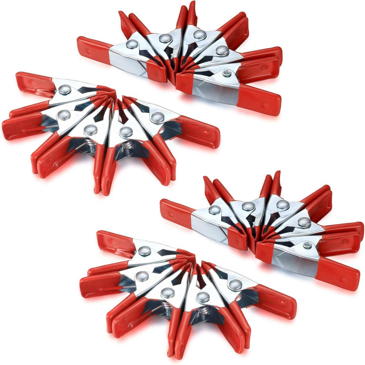 FEDERKLEMMEN – geeignet für Planen, Camping, Holzarbeiten, Modellbau – 5 cm, 20er-Packung - Rot, Metall (4.6/2.5/1cm) - DCA