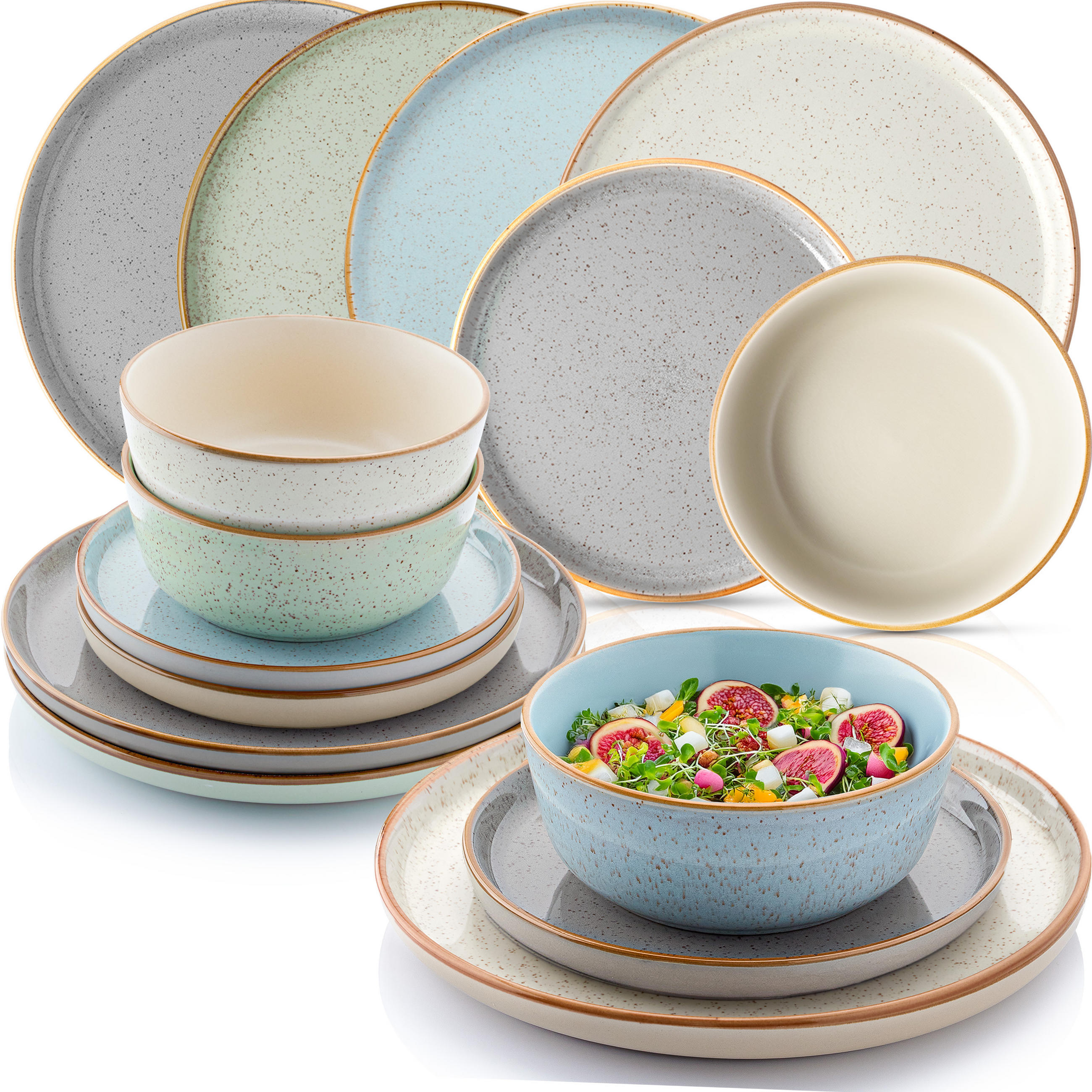 TAFELSERVICE RIO - 12 teilig aus Steingut - Multicolor, Keramik (32/33/38.5cm) - Sänger