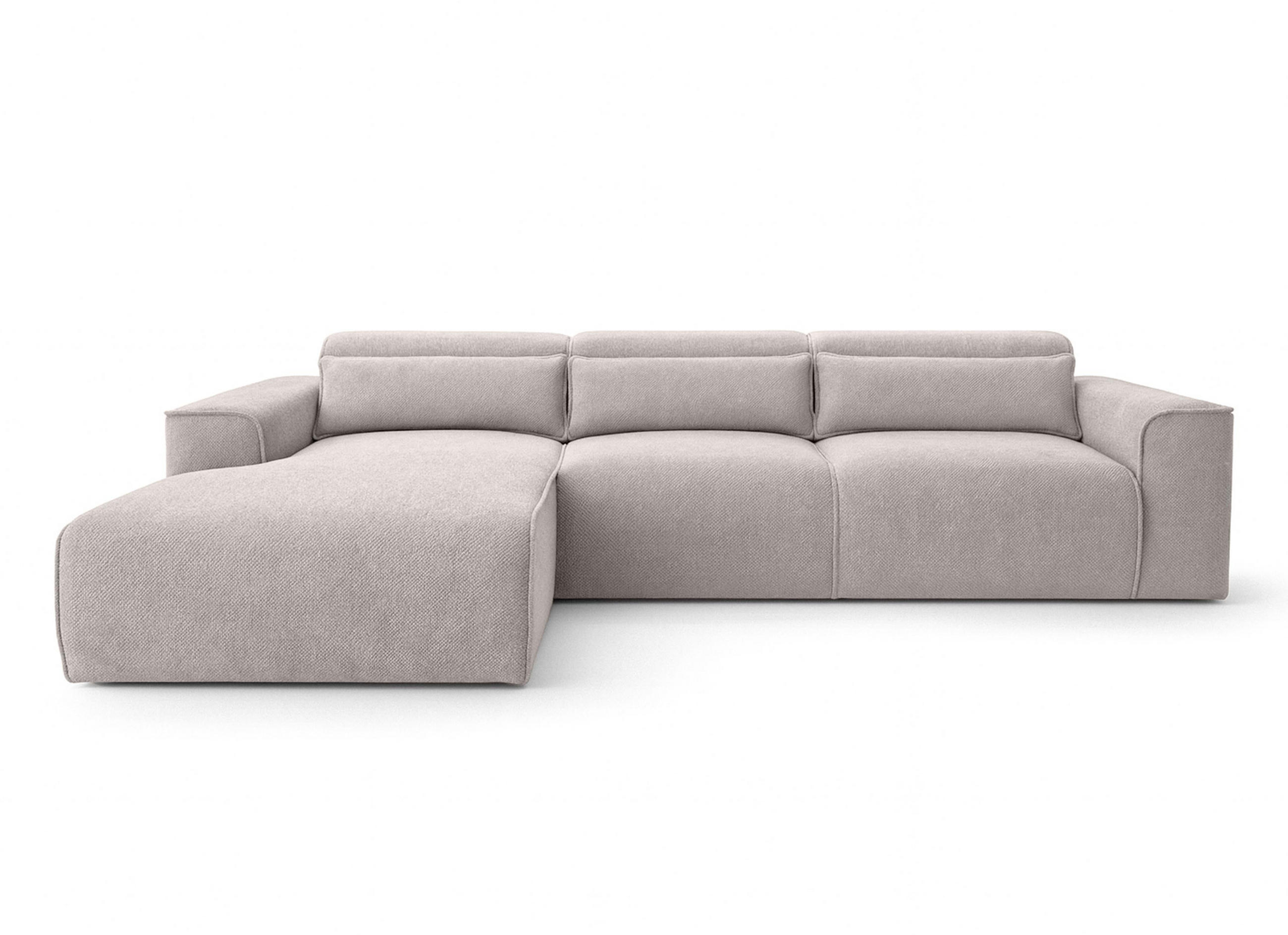 ECKSOFA L Form Ruyam Creme 310/165/78 cm – Schlaffunktion & Bettkasten L - Creme/Schwarz, Kunststoff/Textil (170/310cm) - AX Living