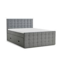 BOXSPRINGBETT Tasca 140/200 cm, in Grau, Bettkasten, Matratze, Topper - Schwarz/Grau, Holz/Holzwerkstoff (140/200cm) - Maison de Reve