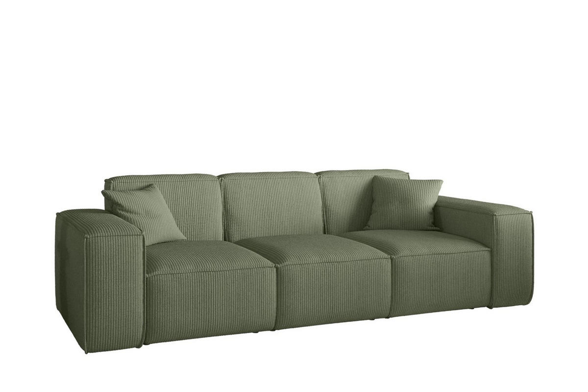 SOFA Celes Premium 3-sitzer Stoff Scala - Jadegrün, Holzwerkstoff/Textil (225/73/88cm) - Fun Möbel