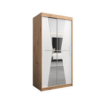 SCHWEBETÜRENSCHRANK 200/100/62 2-türig - Silberfarben/Weiß, Holz/Kunststoff (100/200/62cm) - Abiks Möbel