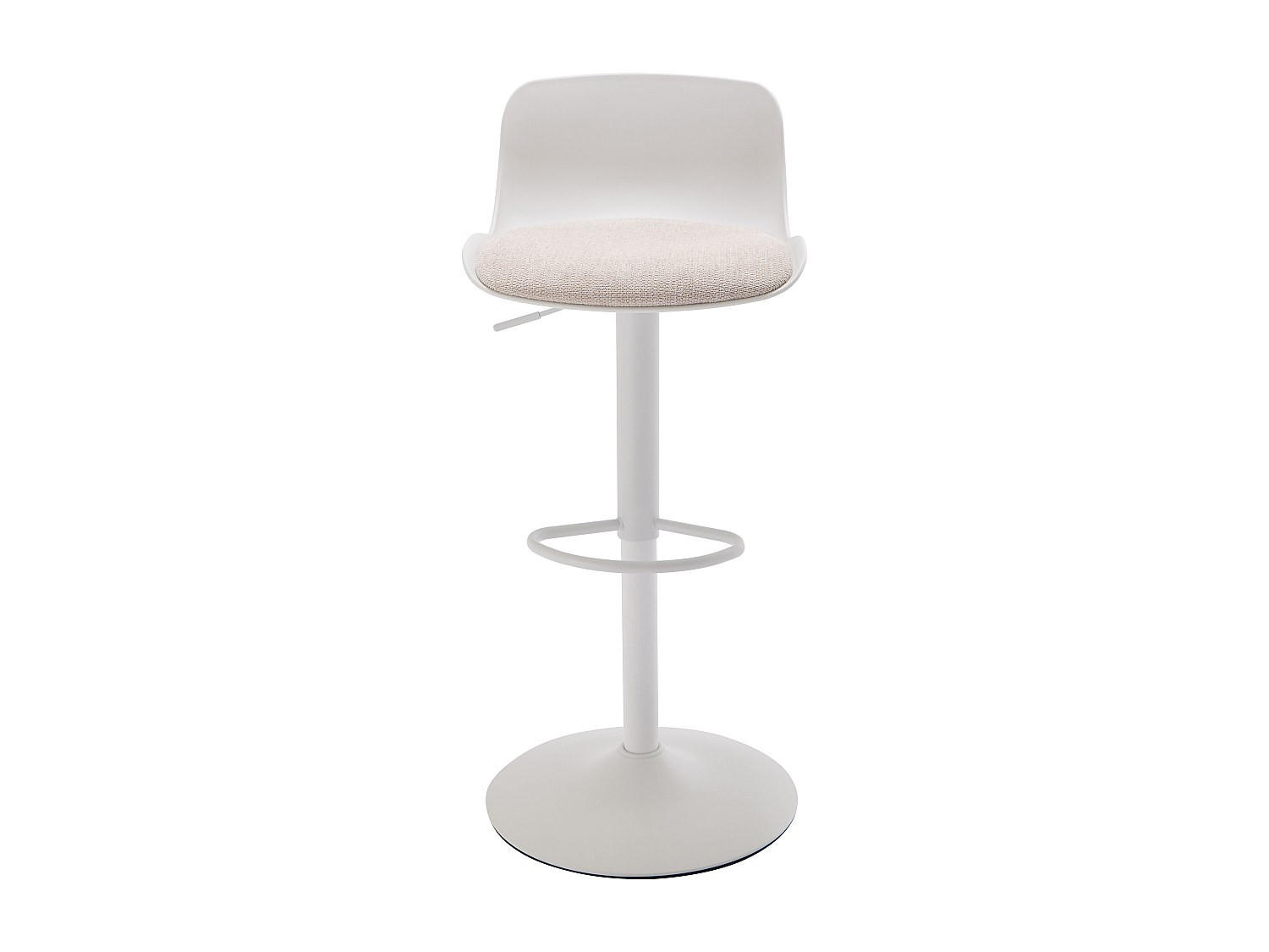 Vente-Unique Barhocker Beige, Weiß 43.5x102x46 cm