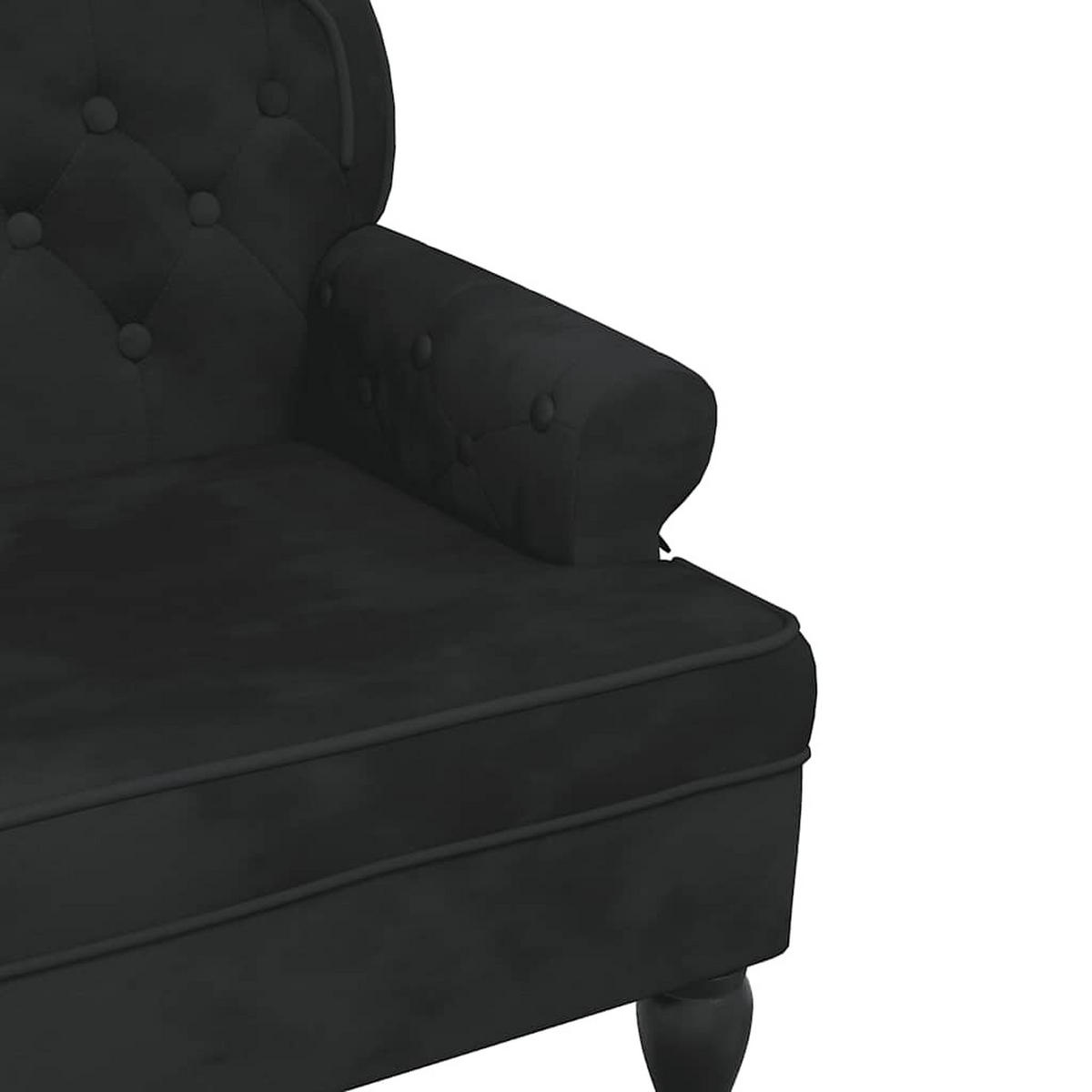 BANK Mit Rückenlehne Schwarz 119,5/64,5/75 Cm Samt - Schwarz, Textil (64.5/75/119.5cm) - vidaXL