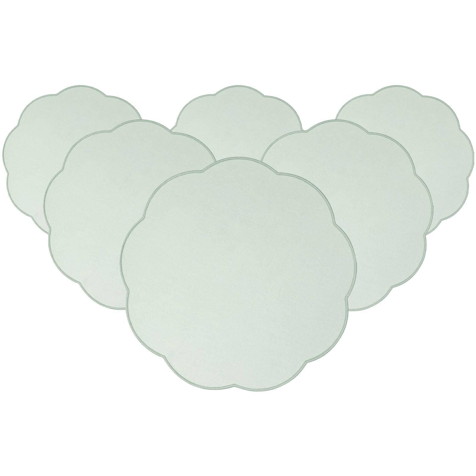 PLATZSETS Fleur Accessoires grün ø 40 cm 6er Set - Grün, Textil (40cm) - Villeroy & Boch