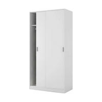 KLEIDERSCHRANK 2 TÜREN Weiß 50/100/200 cm - Weiß, Holzwerkstoff (100/200/50cm) - DMORA