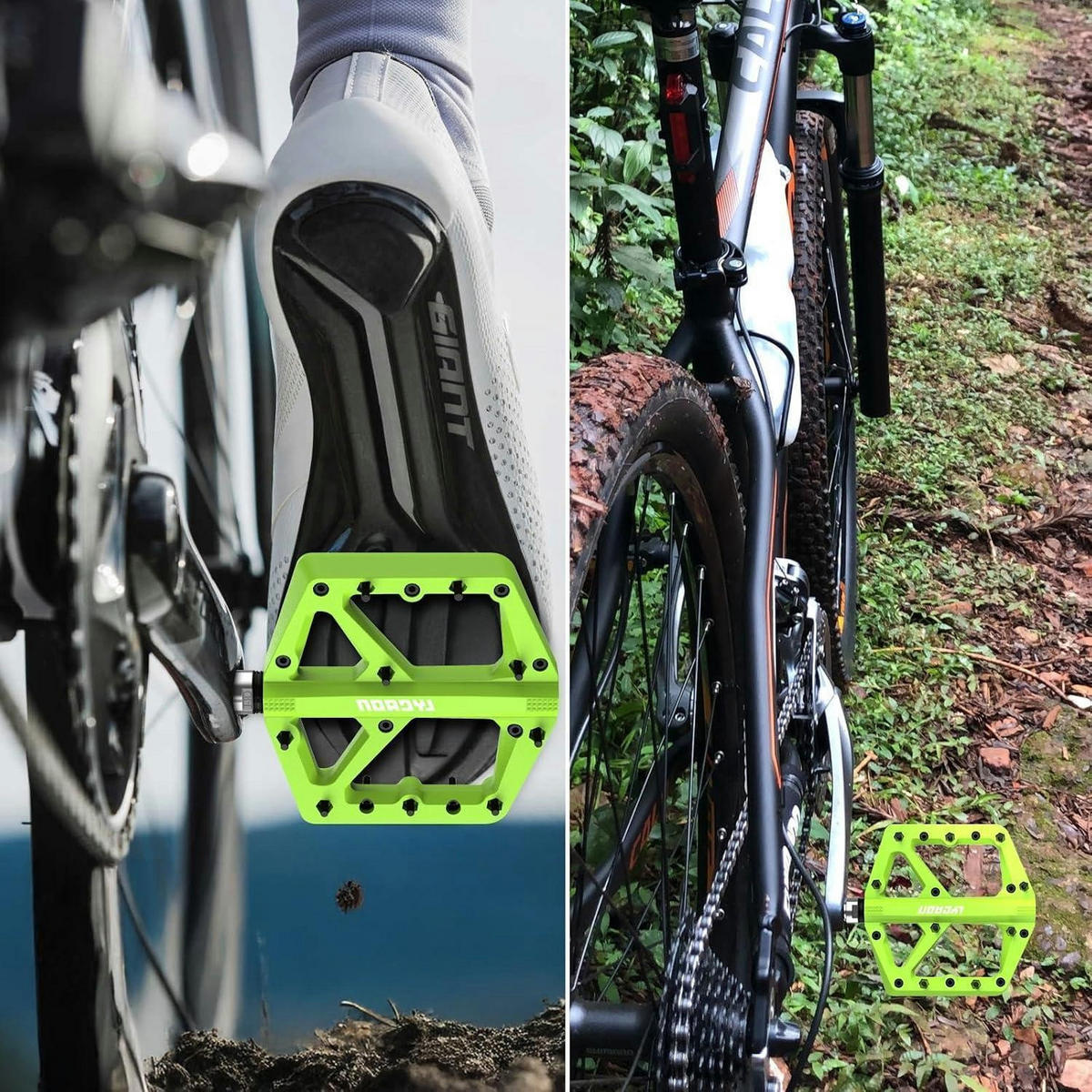 FAHRRADPEDALE Rennrad/Mountainbike MTB Pedale Grün - Grün, Kunststoff (10.9/1.4/10.9cm)